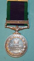 An ERII General Service Medal with Northern Ireland clasp awarded to 24110362 Pte A P Cowling D&