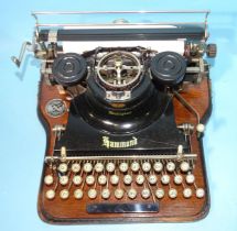 A Hammond Multiplex typewriter USA in original wooden case, (case a/f).