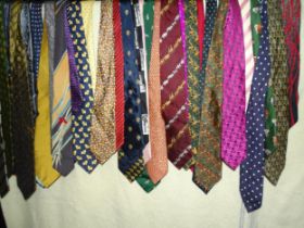 A large quantity of ties, many of them silk.