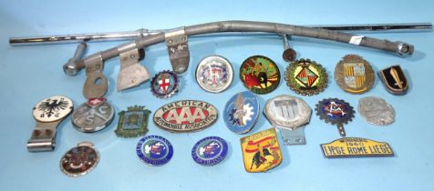 A collection of approximately twenty continental touring and other car badges, including Club