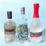 Dr J's Gin (x1) 45%, Tarquins Seadog Navy Gin (x1) 57% and Boë Scottish Gin (x1) 41.5%, (3).