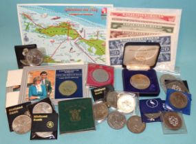 A 1951 Festival of Britain crown, other later commemorative crowns and a small collection of Cuban