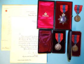 An Imperial Service medal, Edward VIIR Star, (cased), awarded to Charles Thomas Barrett, with LSO
