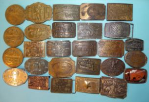 Twenty-five various Western-style belt buckles, (25).