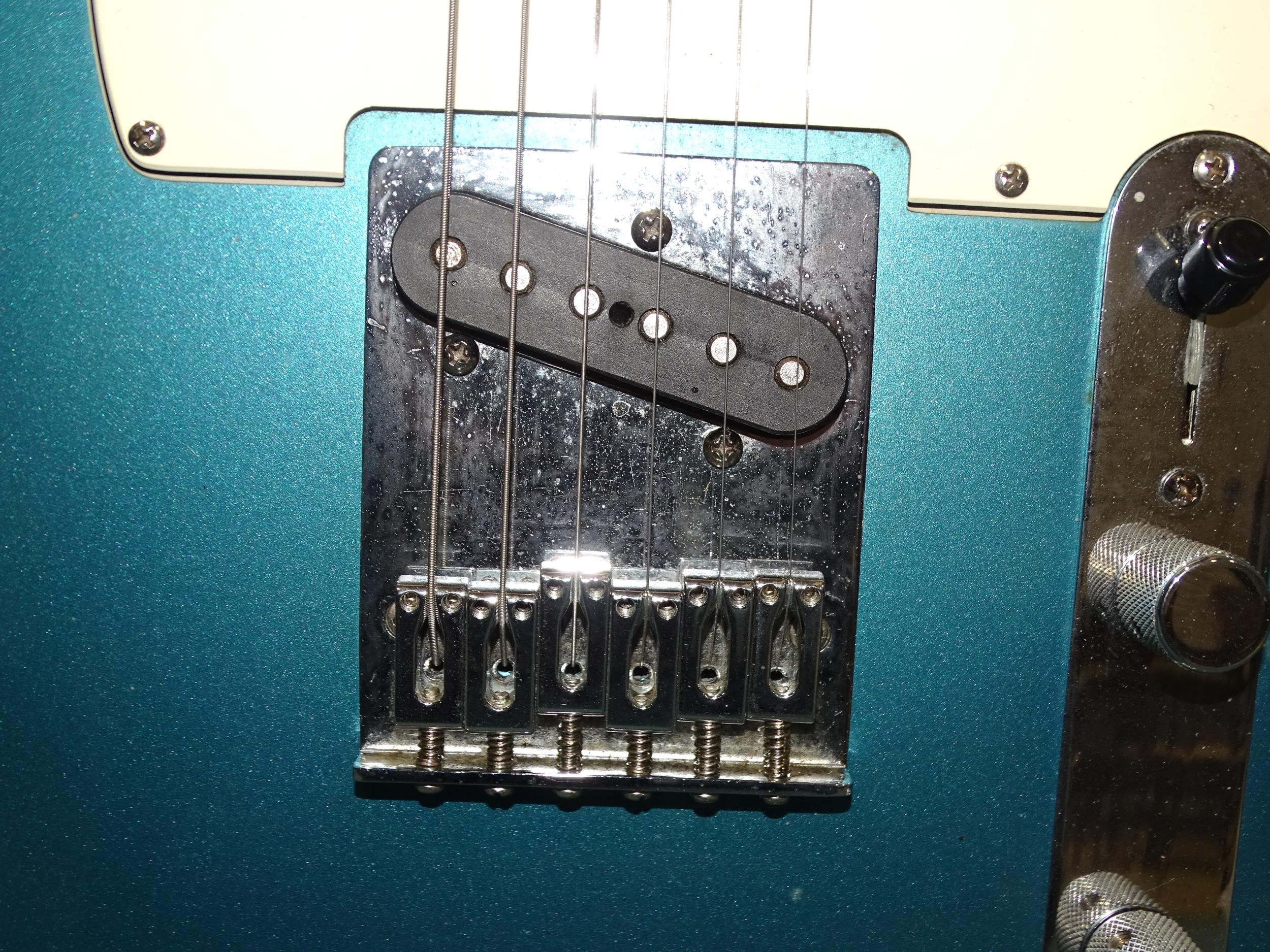 A similar guitar, made in Mexico, with blue and cream body, no.MZ9368219. - Image 2 of 5