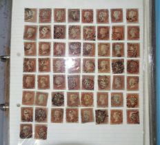 A collection of stamps in three albums, with main interest in early Great Britain, including 1840 1d