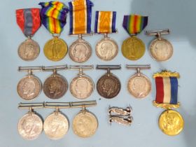 A quantity of WWI medals: one 1914-15 Star, eight British War medals, two Victory medals, two