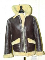 A leather and sheepskin MkVI flying jacket, size M.