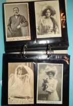 An album of approximately 150 postcards, mainly theatrical and glamour, also some humour, an