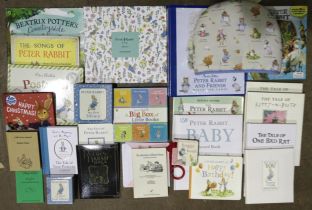 A quantity of Beatrix Potter merchandise, board books, collector cards and Beatrix Potter-inspired