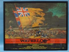 "Waterloo", British film quad poster starring Rod Steiger and Christopher Plummer, framed, 79 x