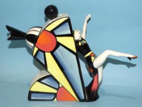 Lorna Bailey, a studio ceramic limited-edition "Flapper Girl" teapot, no.42/100, 22.5cm high,