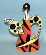 Lorna Bailey, a studio ceramic limited-edition "Optikan" teapot no.33/50, 25.5cm high, factory mark,