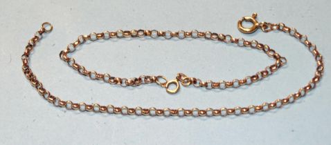 Two 9ct gold belcher-link bracelets, 19.5cm, 5.5g.