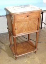 A late-19th century French walnut pot cupboard, 48.5 x 37.5cm, 87cm high.