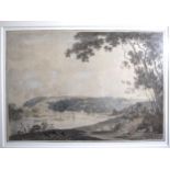 William Payne (1760-1830) VIEW ACROSS STONEHOUSE CREEK Watercolour with etching, 28 x 40cm, (old