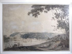 William Payne (1760-1830) VIEW ACROSS STONEHOUSE CREEK Watercolour with etching, 28 x 40cm, (old