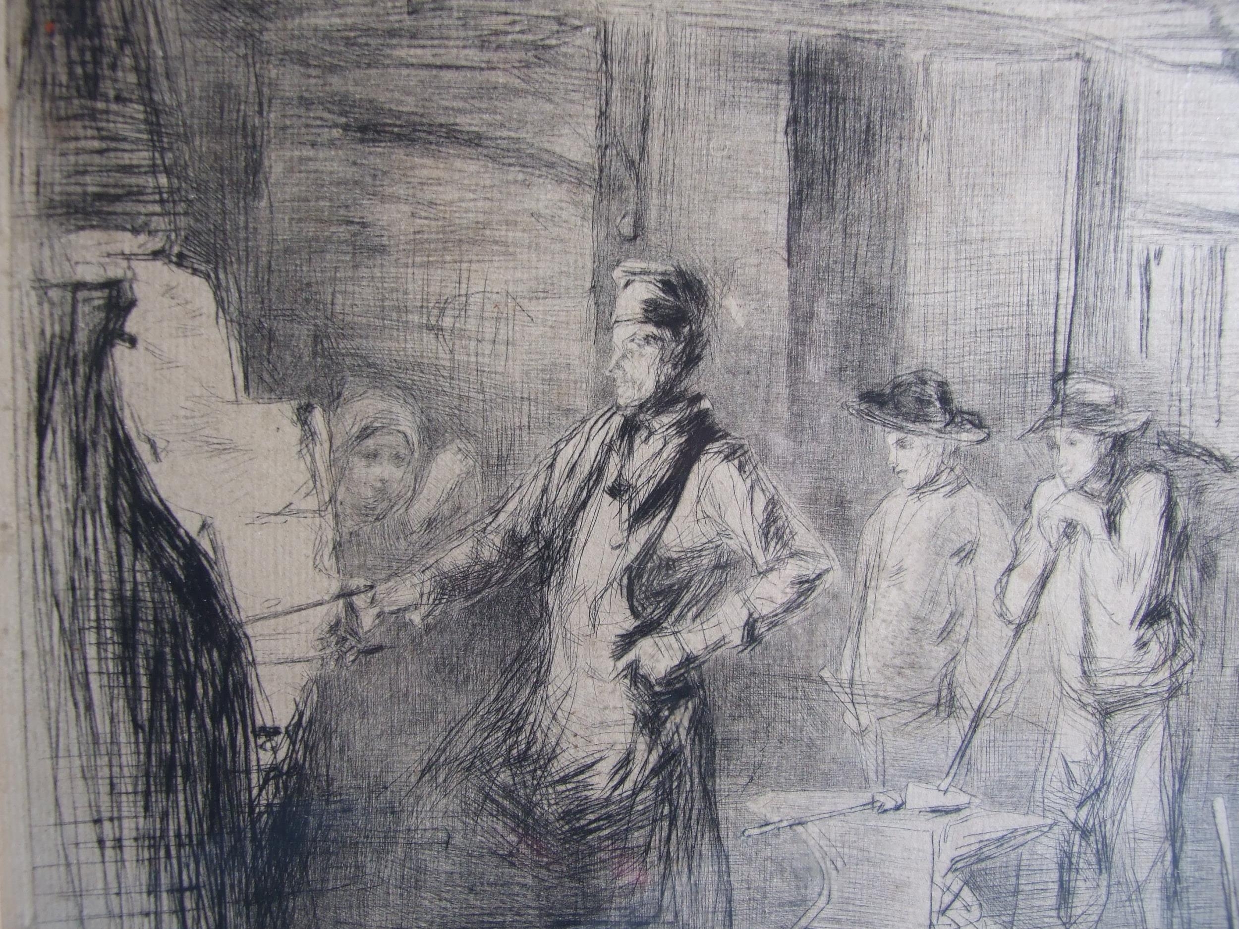 After James Abbott McNeill Whistler RBA (1834-1903), "The Forge", etching, 20 x 32.5cm. - Image 4 of 5