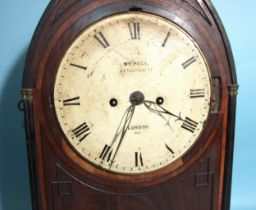 William Page, London, an early-19th century mahogany bracket clock of lancet form, the circular