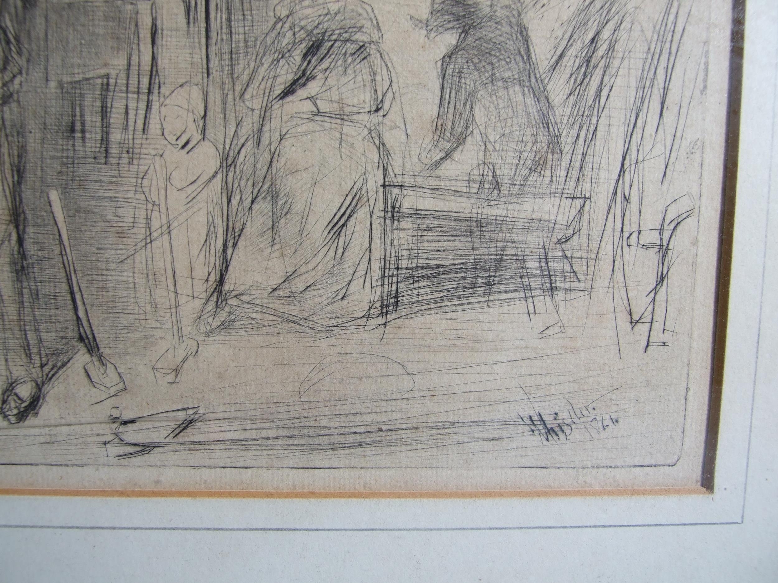 After James Abbott McNeill Whistler RBA (1834-1903), "The Forge", etching, 20 x 32.5cm. - Image 2 of 5