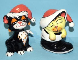 Lorna Bailey, a studio ceramic limited-edition figure "Santa's Surprise The Cat", no.71/75, 12cm