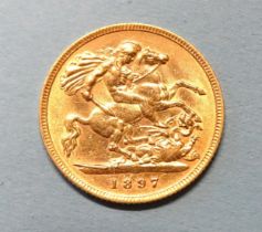 A Victoria 1897 half-sovereign.