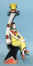 Lorna Bailey, a studio ceramic "The Deco Lady Candlestick", limited-edition 44/100, 28cm high,