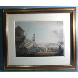 William Payne (1760-1830) FIGURES, BOATS AND ACTIVITY ON A QUAYSIDE, PROBABLY PLYMOUTH Unsigned