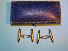 A pair of 15ct rose gold cufflinks, 6.9g, (cased).