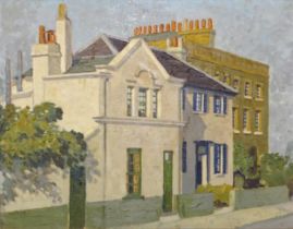 E G Turner (early-20th century) STREET VIEW OF BUILDINGS, POSSIBLY CRAVEN GARDENS, WIMBLEDON SW19