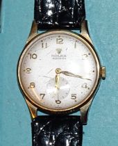Rolex, a gentleman's 9ct-gold-cased Rolex Precision wrist watch, manual wind, with Swiss 17-jewel