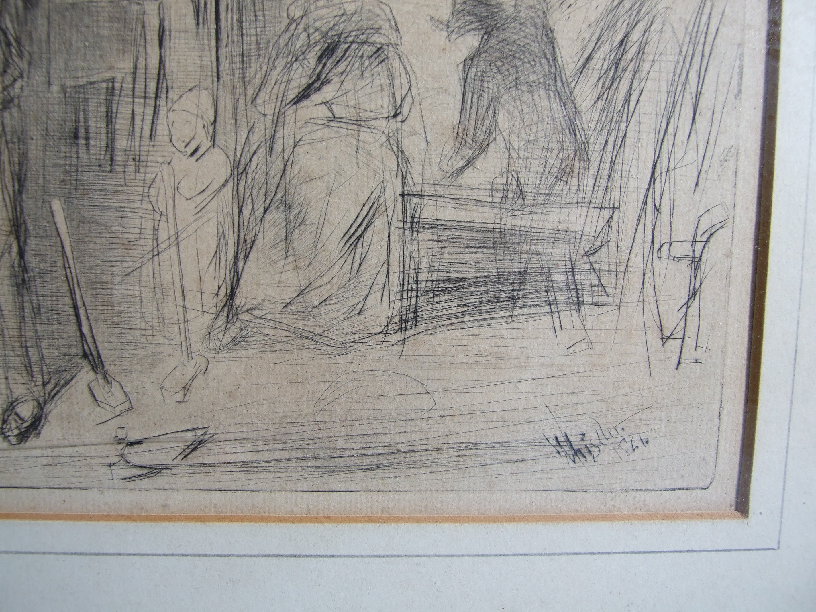 After James Abbott McNeill Whistler RBA (1834-1903), "The Forge", etching, 20 x 32.5cm. - Image 3 of 5