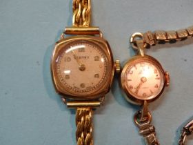 Orano, a lady's 18ct yellow-gold-cased wrist watch, 13.7g, on plated bracelet, (winds and runs) and