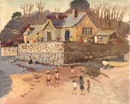 Frederick Joseph (Fred) Yates (1922-2008) (Attrib.) AT SCHOOL, CORNWALL Unsigned impasto oil on