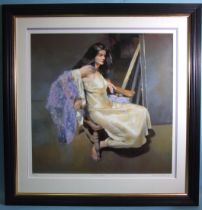 After Robert O. Lenkiewicz (1941-2002), "Esther Seated", framed print, 384/475, titled, numbered and