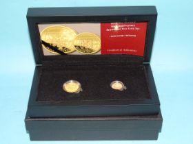 Hattons of London, 2020 Pre-Decimal 50th Anniversary Fractional Two-coin Set, comprising: half-