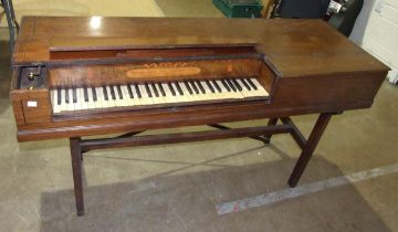 A square piano (in poor condition) by Christopher Ganer, Ivory Exemption Certificate no. LFUCVNKT.