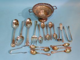 Three fiddle, thread and shell pattern dessert spoons, London 1817, various Victorian and later