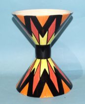 Lorna Bailey, a studio ceramic limited-edition "Yo-Yo" shaped vase, (Open Day), 20cm high, 15.5cm