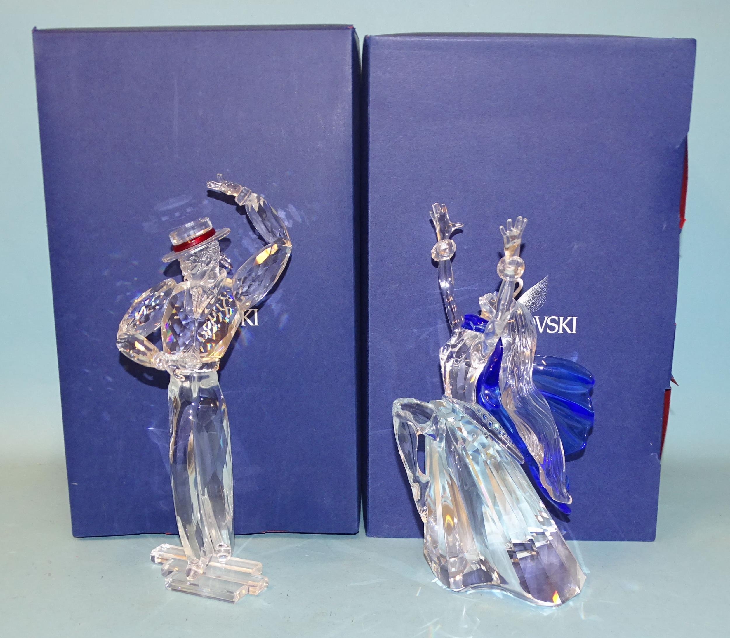 Swarovski, a set of three Magic of Dance crystal sculptures: Isadora-2002, Antonio-2003, Anna-