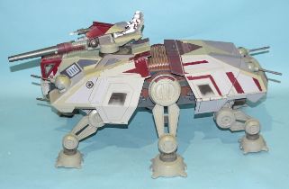 A Star Wars AT-TE (All Terrain Tactical Enforcer) vehicle with figures, Clone Wars 2008, (no box).