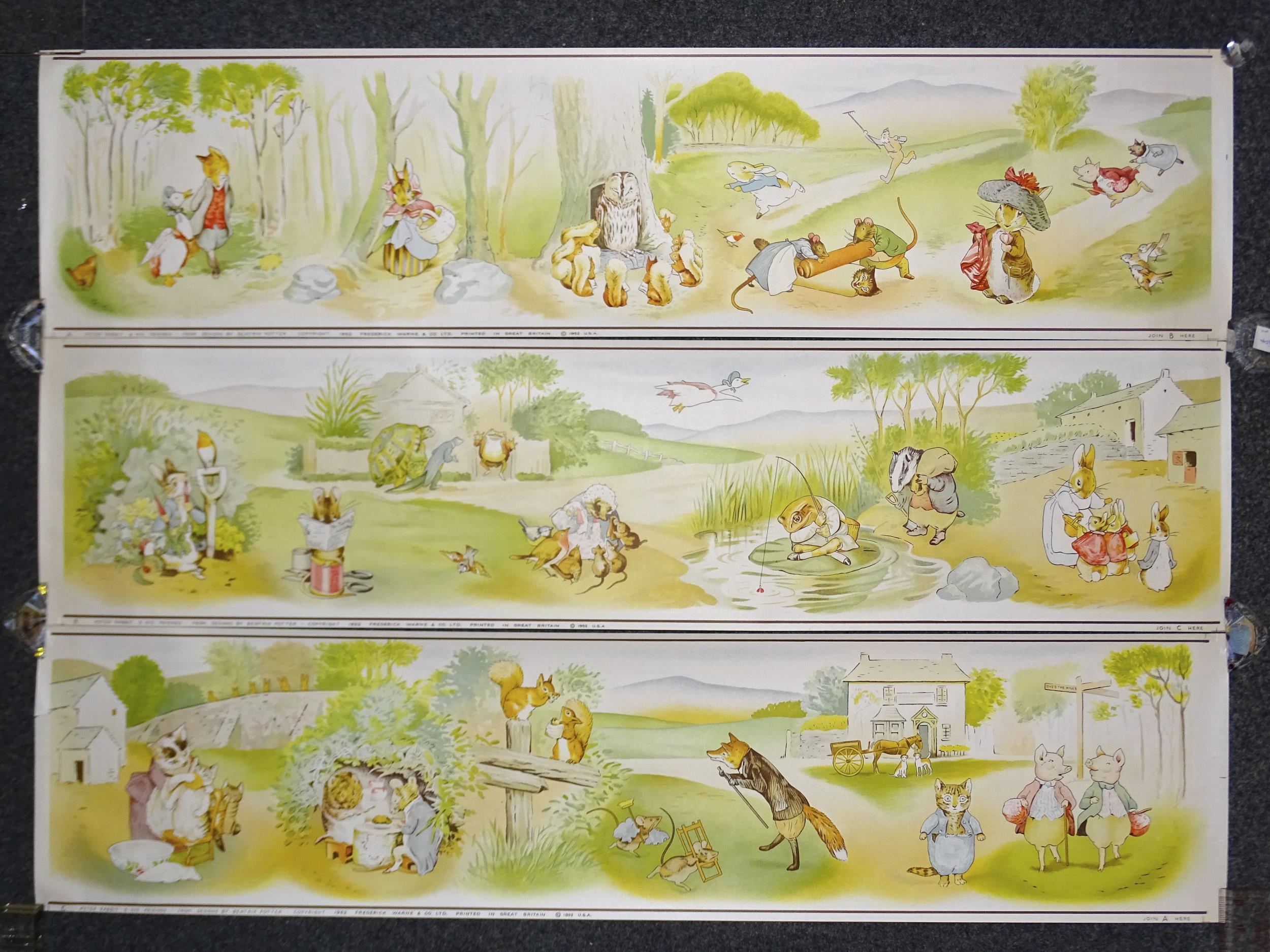 Potter (Beatrix), Nursery Frieze, Frederick Warne & Co, 1950's, a colour-printed paper frieze in