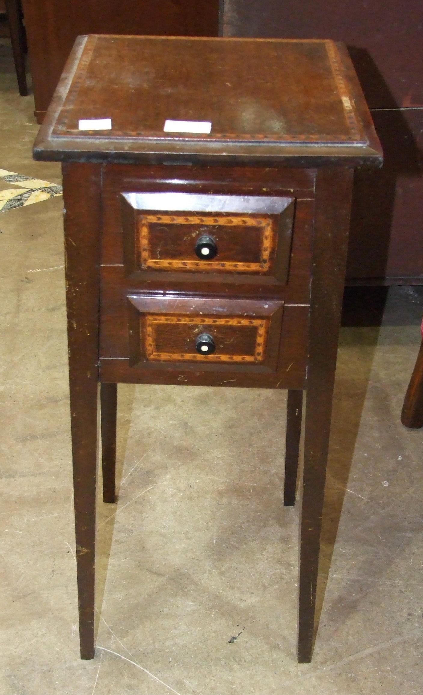 A carved oak coffer, four Georgian-style dining chairs labelled J Hunter & Co, Manchester, other - Image 3 of 3