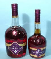 Courvoisier VS Cognac (x1), 40% 1.5L and a similar bottle, 70cl, (2).