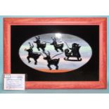 Lorna Bailey, a studio ceramic framed limited-edition oval "Christmas Eve" wall plaque, no.8/30,