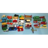 A quantity of play-worn diecast vehicles, including 25W Bedford Truck, Lesneys, etc.