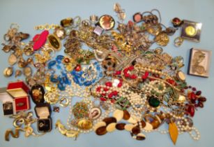 A large quantity of costume jewellery, including some vintage items, Napier, etc.