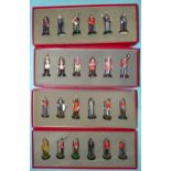 Four finely-painted sets of six each lead soldiers, mainly by Sarum Soldiers, ten signed "B