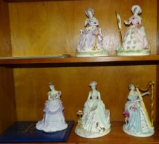 A set of four limited-edition Royal Worcester figurines from 'The Graceful Arts' series by Maureen