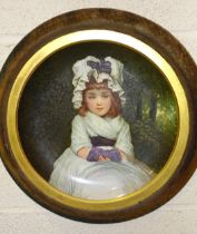 After Sir Joshua Reynolds, a late-19th/early-20th century Continental porcelain plaque, portrait